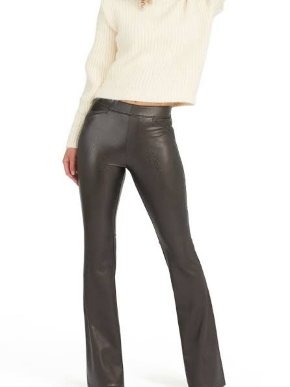 SPANX Faux Leather Pull-On Flare Pants – Size M